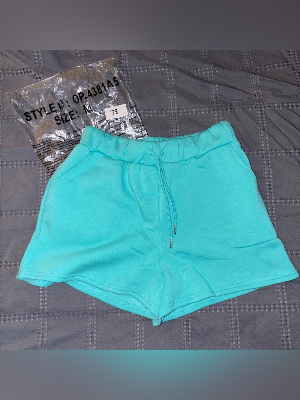 Zenana Teal Fleece Shorts
